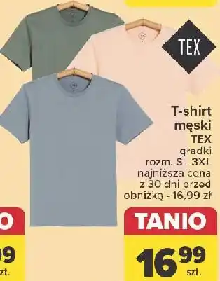 Carrefour T-shirt męski gładki s-3xl Tex oferta