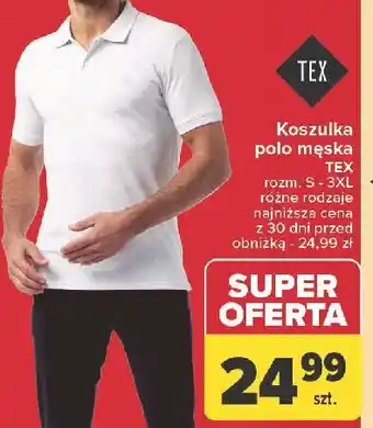 Carrefour Koszulka polo męska rozm. s-3xl Tex oferta