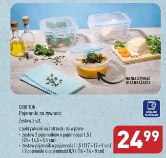 ALDI CROFTON Pojemniki na żywność 3 szt. oferta