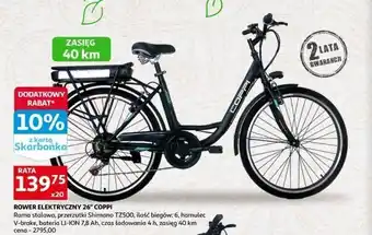 Auchan Rower elektryczny 26 6 biegów Coppi oferta