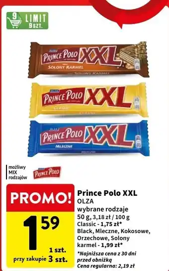 Intermarche Wafelek mleczny Prince Polo Xxl oferta