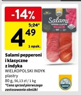 Intermarche Salami pepperoni & klasyczne z indyka Wielkopolski Indyk oferta