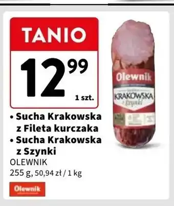 Intermarche Kiełbasa krakowska sucha z szynki Olewnik oferta