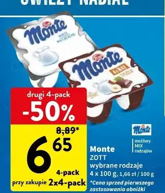 Intermarche Deser śmietankowy Zott Monte White oferta