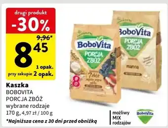 Intermarche Kaszka bezmleczna 7 zbóż jagoda jeżyna jabłko Bobovita Porcja Zbóż oferta