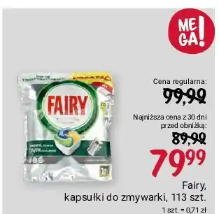 Rossmann Kapsułki do zmywarki lemon Fairy Platinum oferta