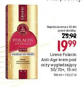 Rossmann Wygładzający krem pod oczy 50/70+ Lirene Folacyna Anti-Age oferta