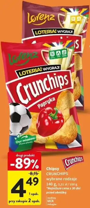 Intermarche Chipsy pieczone żeberka Crunchips oferta