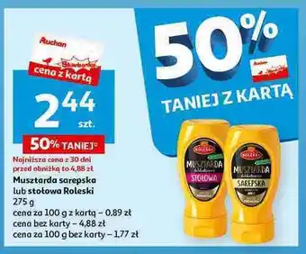 Auchan Musztarda delikatesowa sarepska Roleski oferta