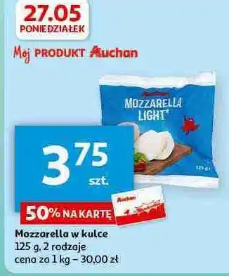 Auchan Mozzarella Auchan Różnorodne (Logo Czerwone) oferta