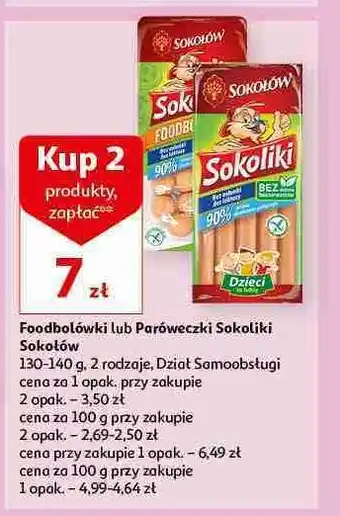 Auchan Parówki foodbolówki Sokołów Sokoliki oferta