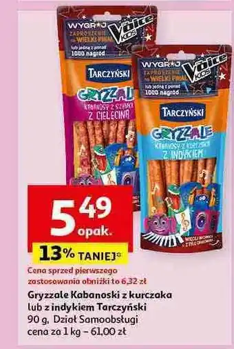 Auchan Kabanosiki z indykiem Tarczyński Gryzzale oferta