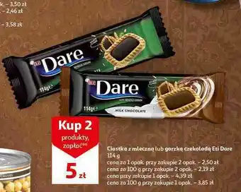 Auchan Ciastka mleczna czekolada Eti Dare oferta
