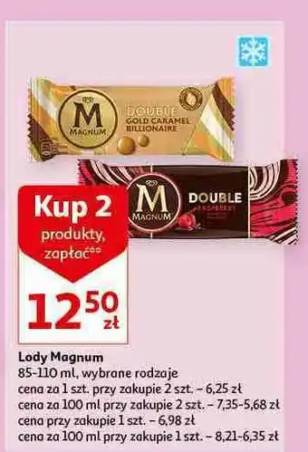 Auchan Lód raspberry Algida Magnum Double oferta