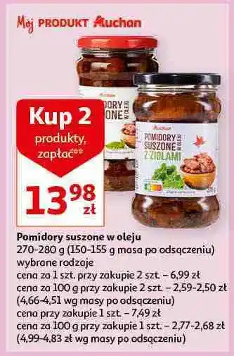 Auchan Pomidory suszone w oleju Auchan oferta