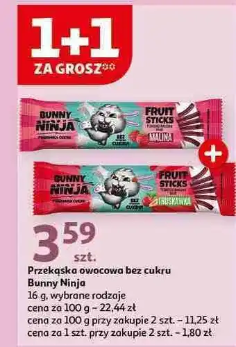 Auchan Przekąska owocowa truskawka Bunny Ninja oferta