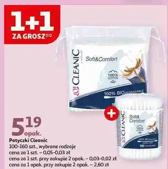 Auchan Patyczki higieniczne soft & comfort Cleanic oferta
