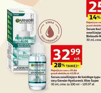 Auchan Serum nawilżające Garnier Hyaluronic Aloe oferta