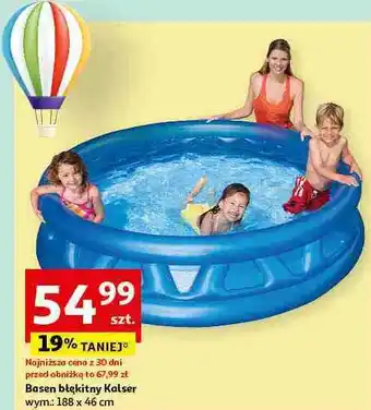 Auchan Basen błękitny kapsel 188 x 46 cm Intex oferta