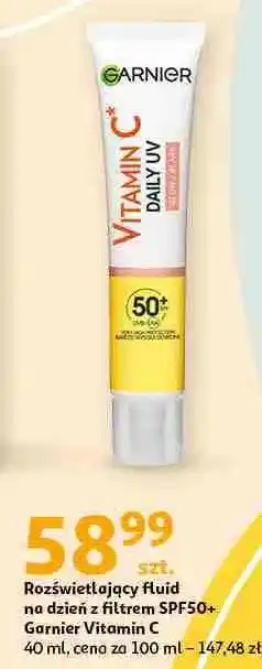 Auchan Fluid rozświetlający spf 50+ Garnier Vitamin C oferta