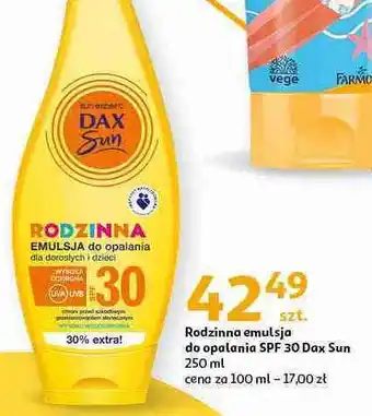 Auchan Emulsja do opalania rodzinna spf 30 Dax Sun oferta