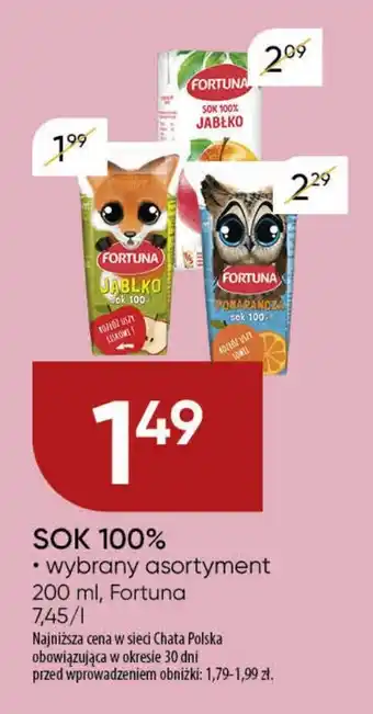 Chata Polska SOK 100% 200 ml oferta