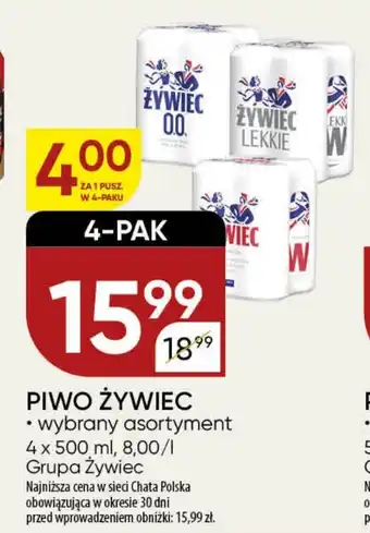 Chata Polska PIWO ŻYWIEC 4 x 500 ml oferta