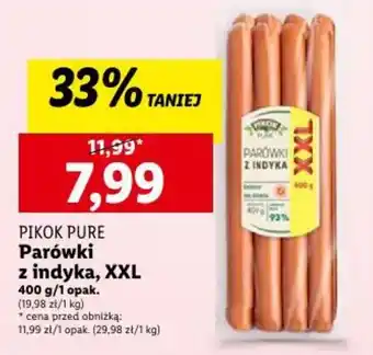 Lidl Parówki z indyka, XXL 400 g/1 opak. oferta