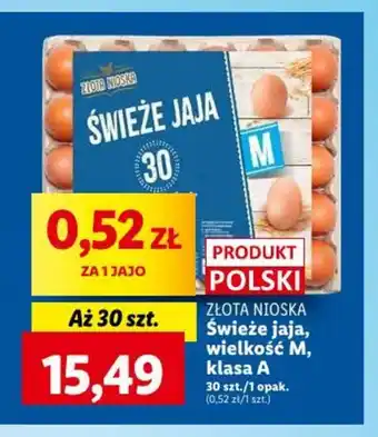 Lidl Świeże jaja, wielkość M, klasa A 30 szt. oferta