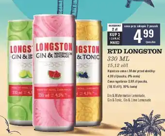 Biedronka Drink gin & lime lemonade Longston oferta