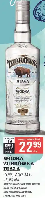 Biedronka Wódka Żubrówka Biała oferta