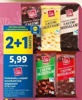 Lidl Czekolada białą z całymi orzechami laskowymi Fin Carre oferta