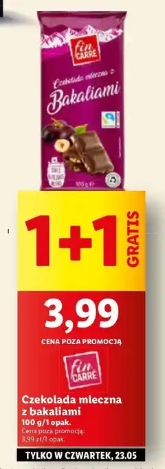 Lidl Czekolada mleczna z bakaliami Fin Carre oferta