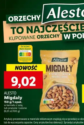 Lidl Migdały prażone i solone Alesto oferta