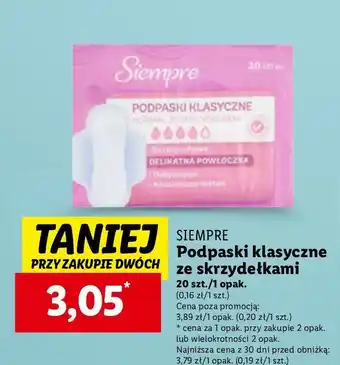 Lidl Podpaski klasyczne ze skrzydełkami Siempre oferta