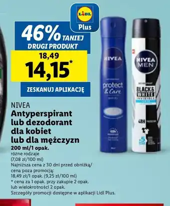 Lidl Antyperspirant fresh Nivea Men Invisible Black & White oferta