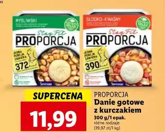 Lidl Kurczak w sosie myśliwskim z kaszą bulgur i warzywami Proporcja oferta
