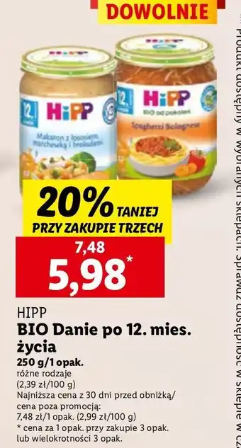 Lidl Spaghetti bolognese Hipp oferta