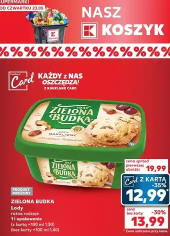 Kaufland Lody bakaliowe z kawałkami bakalii Zielona Budka oferta