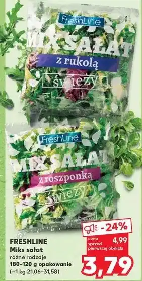 Kaufland Mix sałat z roszponką Freshline oferta