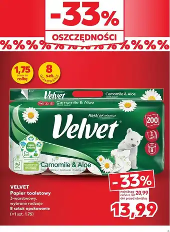 Kaufland Papier toaletowy rumianek & aloes Velvet oferta