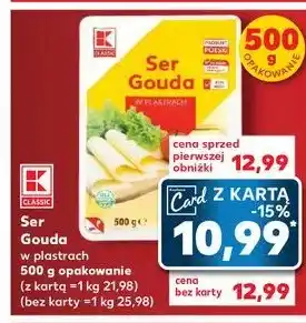 Kaufland Ser gouda plastry K-Classic oferta
