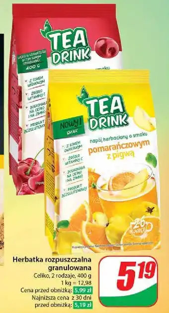 Dino Herbata o smaku wiśniowym Celiko Natura Tea Drink oferta
