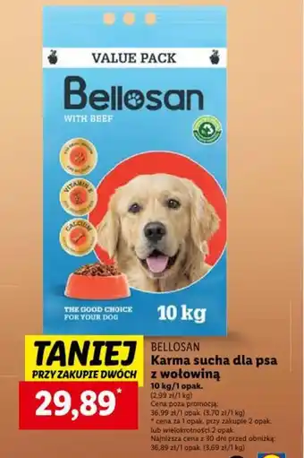 Lidl BELLOSAN Karma sucha dla psa z wołowiną 10 kg oferta