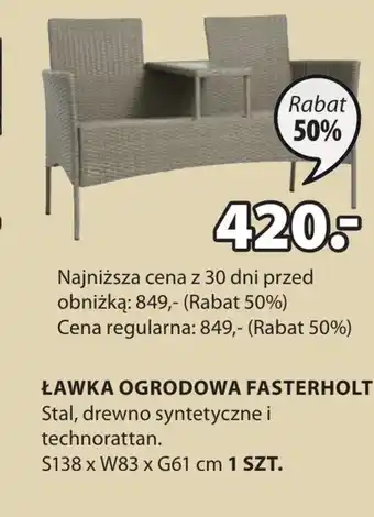 JYSK Ławka ogrodowa Fasterholt oferta