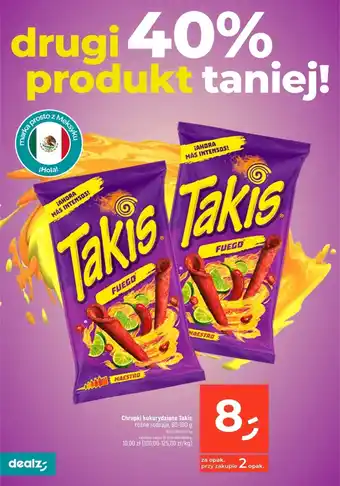 Dealz Chrupki kukurydziane Takis 80-100 g oferta