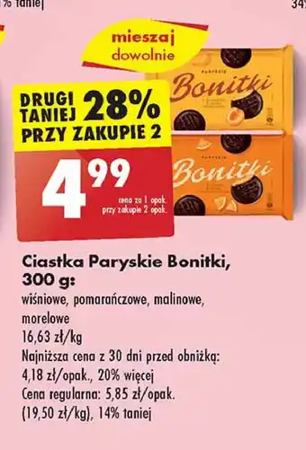 Biedronka Ciastka paryskie wiśniowe Bonitki oferta