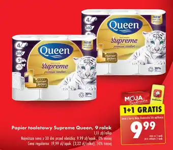 Biedronka Papier toaletowy Supreme Queen 9 rolek oferta