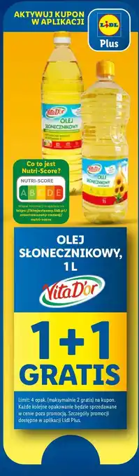 Lidl Olej słonecznikowy Vita D'or oferta