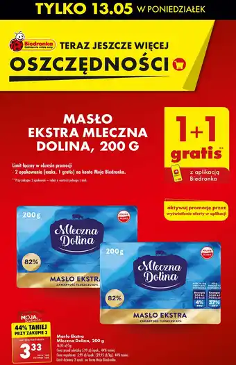 Biedronka Masło ekstra 82% Mleczna Dolina oferta